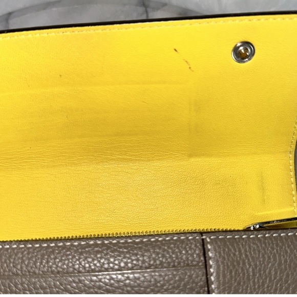 Céline Authentic Long Wallet Taupe & Yellow  Famous Celine Leather EUC - Picture 11 of 14